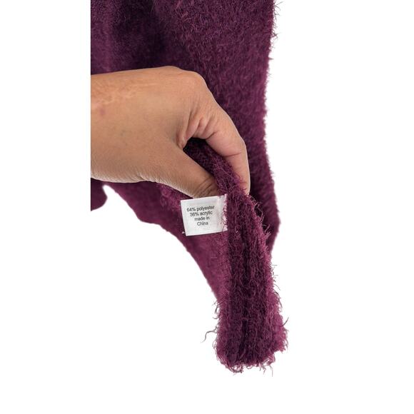 Lane Bryant Long-Sleeve Fair Isle Cardigan dark purple open front size 22/24 - Picture 6 of 9